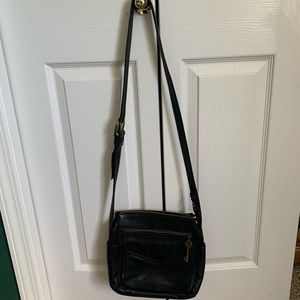 Leather fossil crossbody bag